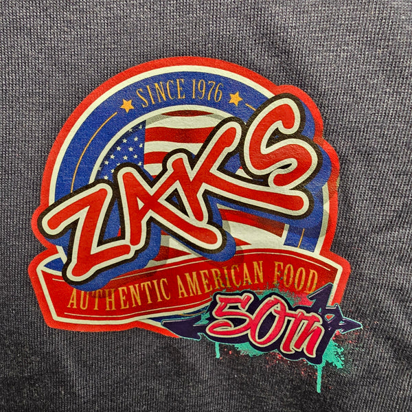 Zaks soft style Unisex navy t-shirt with Ltd Edition 50th logo