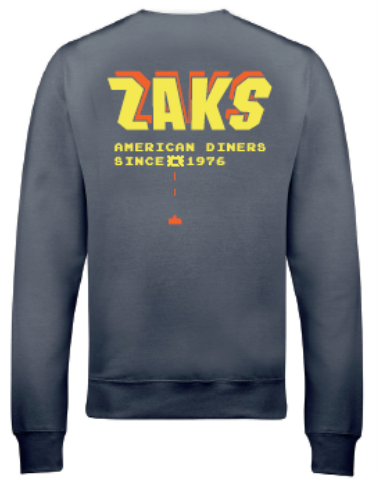 Zaks Unisex Ltd Edition Steel Grey Sweatshirt - "Zaks Invaders"